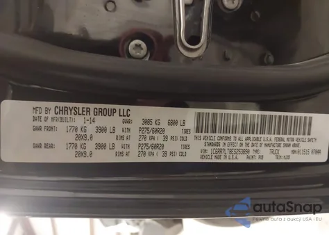 2014 Ram 1500 Big Horn z USA, uszkodzony, nr VIN 1C6RR7LT8ES253890